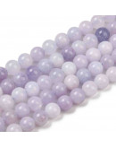 Cuarzo. Light Purple Teñido. 08 mm diámetro. 1 mm perforación. 45 uds hilo aprox. 1 hilo.