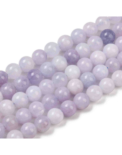 Cuarzo. Light Purple Teñido. 08 mm diámetro. 1 mm perforación. 45 uds hilo aprox. 1 hilo.