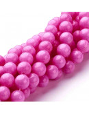 Jade Mashan. Magenta Teñido. 08 mm diámetro. 1 mm perforación. 45 uds hilo aprox. 1 hilo.