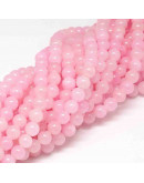 Jade. Hot Pink Teñido. 06 mm diámetro. 1 mm perforación. 60 uds hilo aprox. 1 hilo.