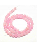 Jade. Hot Pink Teñido. 06 mm diámetro. 1 mm perforación. 60 uds hilo aprox. 1 hilo.