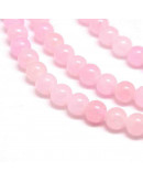 Jade. Hot Pink Teñido. 06 mm diámetro. 1 mm perforación. 60 uds hilo aprox. 1 hilo.