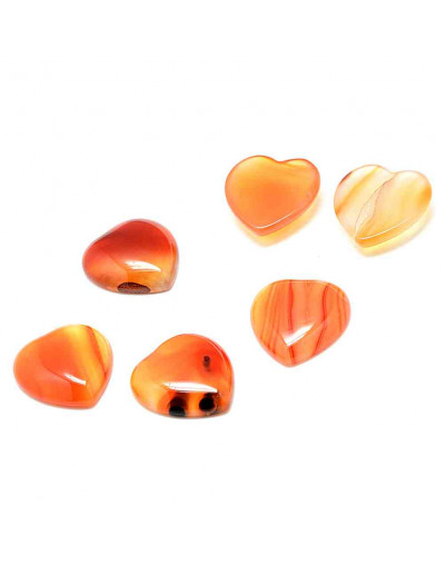 Carnelian. Teñida. Corazón. 25x23x7.5 mm. Sin perforación. 1 ud.