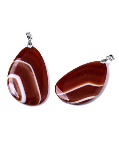 Agata. Colores variados. Engarce de aleación. Color plateado. 58x380x5~7 mm. 4x5 mm cierre. 1 ud.