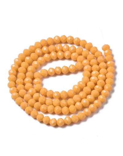 Rondelle faceteado. 3x2 milímetros. Goldenrod. 0,8 mm perforación. 135 uds hilo aprox. 1 hilo.
