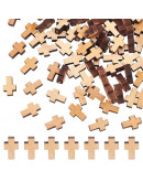 Madera Beads. Cruz. Color Coconut Brown. 15x9.5x4.5 mm. 1.8 mm perforación. 10 uds aprox.