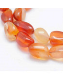 Carnelian. Nuggets Tumbled. 8~15x5~10 mm. 1 mm perforación. 40 uds aprox. 1 hilo.