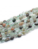 Cuarzo Lodolite. Nuggets Tumbled. 5~12x6~7 mm. 0.8 mm perforación. 45 uds aprox. 1 hilo.