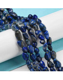 Lapislazuli. Nuggets Tumbled. 3~11x4~8x3~6 mm. 0.9 mm perforación. 45 uds aprox. 1 hilo.