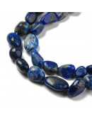 Lapislazuli. Nuggets Tumbled. 3~11x4~8x3~6 mm. 0.9 mm perforación. 45 uds aprox. 1 hilo.