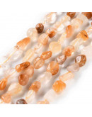 Cuarzo. Nuggets Tumbled. Amarillo. 4~11x3~7x3~6 mm. 1.2 mm perforación. 45 uds aprox. 1 hilo.
