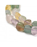 Fluorita. Nuggets Tumbled. 7~13x4~10x4~10 mm. 1.2 mm perforación. 45 uds aprox. 1 hilo.