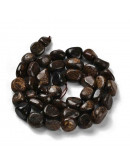 Bronzite. Nuggets Tumbled. 7~13x4~10x4~10 mm. 1.2 mm perforación. 45 uds aprox. 1 hilo.