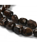 Bronzite. Nuggets Tumbled. 7~13x4~10x4~10 mm. 1.2 mm perforación. 45 uds aprox. 1 hilo.