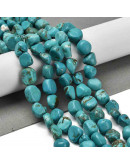 Howlite. Nuggets Tumbled. Teñidas térmicamente. 7~13x4~10x4~10 mm. 1.2 mm perforación. 45 uds hilo.