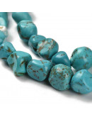 Howlite. Nuggets Tumbled. Teñidas térmicamente. 7~13x4~10x4~10 mm. 1.2 mm perforación. 45 uds hilo.