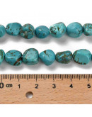Howlite. Nuggets Tumbled. Teñidas térmicamente. 7~13x4~10x4~10 mm. 1.2 mm perforación. 45 uds hilo.
