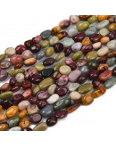 Agata Alashan. Nuggets Tumbled. 7~14x7~12x5~8 mm. 0.8 mm perforación. 37 uds aprox. 1 hilo.
