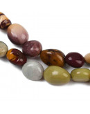 Agata Alashan. Nuggets Tumbled. 7~14x7~12x5~8 mm. 0.8 mm perforación. 37 uds aprox. 1 hilo.