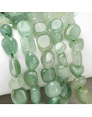 Aventurina. Nuggets Tumbled. Verde. 5~9x5~8x3~6 mm. 0.8 mm perforación. 30 uds aprox. 1 hilo.