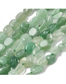 Aventurina. Nuggets Tumbled. Verde. 5~9x5~8x3~6 mm. 0.8 mm perforación. 30 uds aprox. 1 hilo.