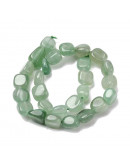 Aventurina. Nuggets Tumbled. Verde. 5~9x5~8x3~6 mm. 0.8 mm perforación. 30 uds aprox. 1 hilo.