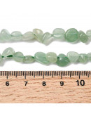 Aventurina. Nuggets Tumbled. Verde. 5~9x5~8x3~6 mm. 0.8 mm perforación. 30 uds aprox. 1 hilo.