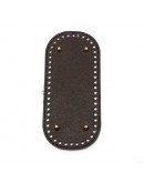 Base bolso. Ovalado. Cuero Sintético. Coconu. Clavos aleación. 22x10x0.8 cm. 5 mm perforación. 1 ud.