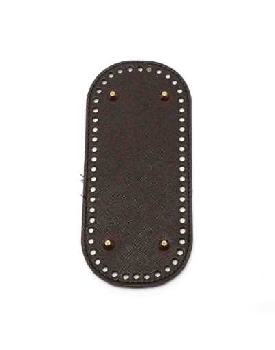 Base bolso. Ovalado. Cuero Sintético. Coconu. Clavos aleación. 22x10x0.8 cm. 5 mm perforación. 1 ud.