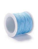 Cordón de nylon. 1 milímetro grosor. Color LIGHT SKY BLUE. 90 metros. 1 cono.