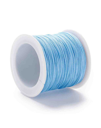 Cordón de nylon. 1 milímetro grosor. Color LIGHT SKY BLUE. 90 metros. 1 cono.