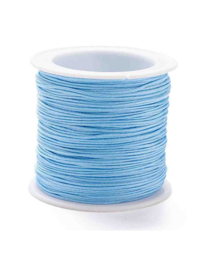 Cordón de nylon. 1 milímetro grosor. Color LIGHT SKY BLUE. 90 metros. 1 cono.
