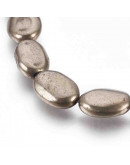 Pirita. Ovalado. 14x10x5~5.5 mm. 0.8 mm perforación. 1 ud.