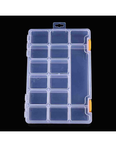 Organizador. 15 divisiones. Tapa abatible. 23x15.5x3.2 cm. 1 ud.