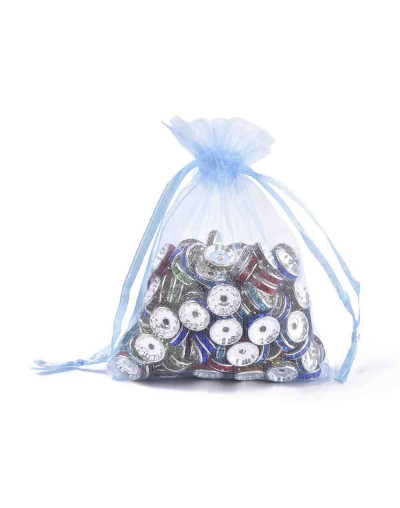Bolsa de regalo. Organza. LIGHT SKY BLUE. 120x100 milímetros. 10 uds.