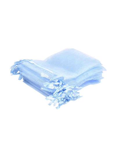 Bolsa de regalo. Organza. LIGHT SKY BLUE. 120x100 milímetros. 10 uds.