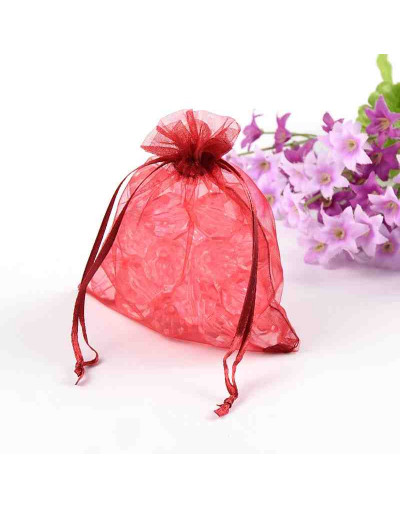 Bolsa de regalo. Organza. DARK RED. 120x100 milímetros. 10 uds.
