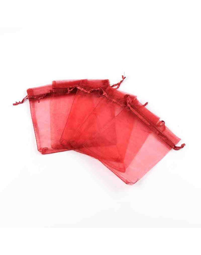 Bolsa de regalo. Organza. DARK RED. 120x100 milímetros. 10 uds.