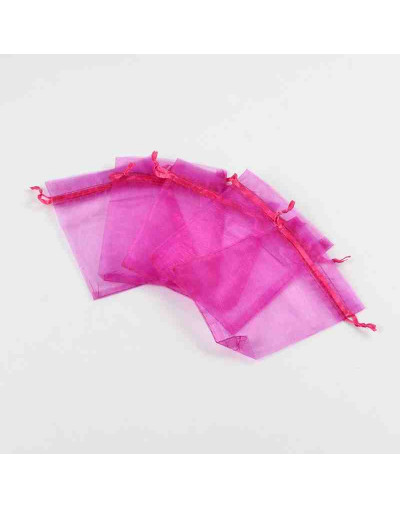 Bolsa de regalo. Organza. DEEP PINK. 120x100 milímetros. 10 uds.