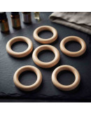 Linking Rings. Círculo. Madera. Color Khaki. 55x9 milímetros. 36 mm agujero. 4 uds.