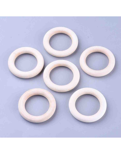 Linking Rings. Círculo. Madera. Color Khaki. 55x9 milímetros. 36 mm agujero. 4 uds.