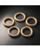 Linking Rings. Círculo. Madera. Color Khaki. 65x10 milímetros. 44 mm agujero. 4 uds.