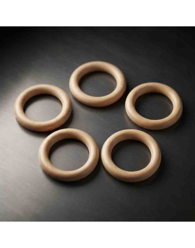 Linking Rings. Círculo. Madera. Color Khaki. 65x10 milímetros. 44 mm agujero. 4 uds.