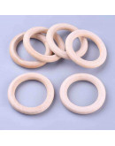 Linking Rings. Círculo. Madera. Color Khaki. 65x10 milímetros. 44 mm agujero. 4 uds.