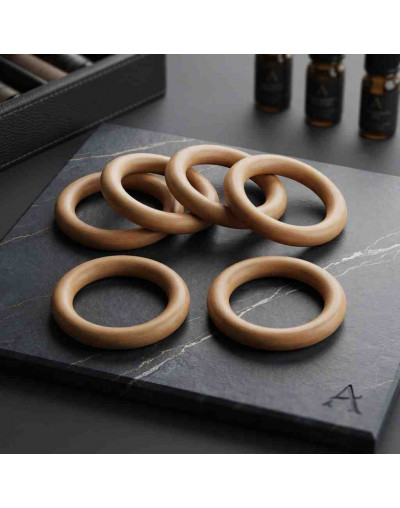 Linking Rings. Círculo. Madera. Color Khaki. 70x10 milímetros. 50 mm agujero. 4 uds.