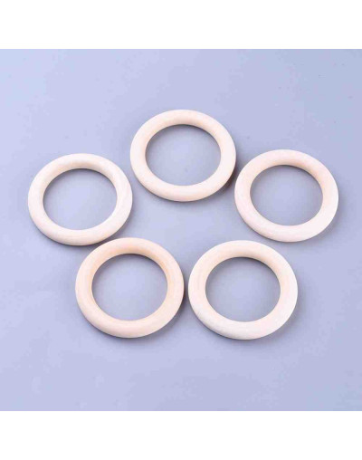 Linking Rings. Círculo. Madera. Color Khaki. 70x10 milímetros. 50 mm agujero. 4 uds.