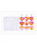 Molde para resina. Dijes y aretes. Corazones (1). 105x94x4.5 mm. 1 ud.