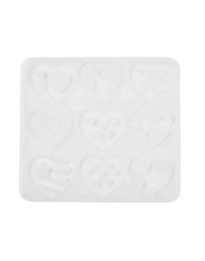 Molde para resina. Dijes y aretes. Corazones (1). 105x94x4.5 mm. 1 ud.