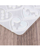 Molde para resina. Dijes y aretes. Corazones (1). 105x94x4.5 mm. 1 ud.