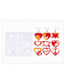 Molde para resina. Dijes y aretes. Corazones (2). 105x94x4.5 mm. 1 ud.
